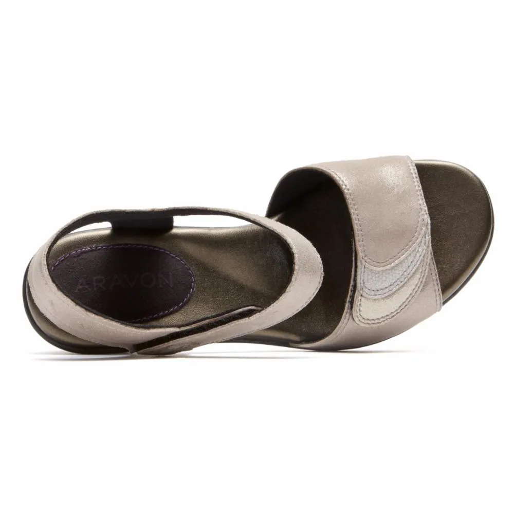 Aravon MEDICI SANDAL METALLIC/PEWTER