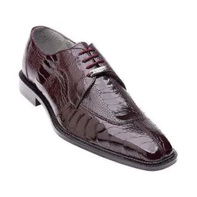 Belvedere Siena Men's Shoes Genuine Ostrich Lace Up Burgundy 1463