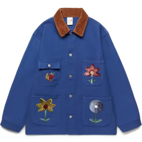 EMBROIDERED WORKWEAR DENIM CHORE COAT