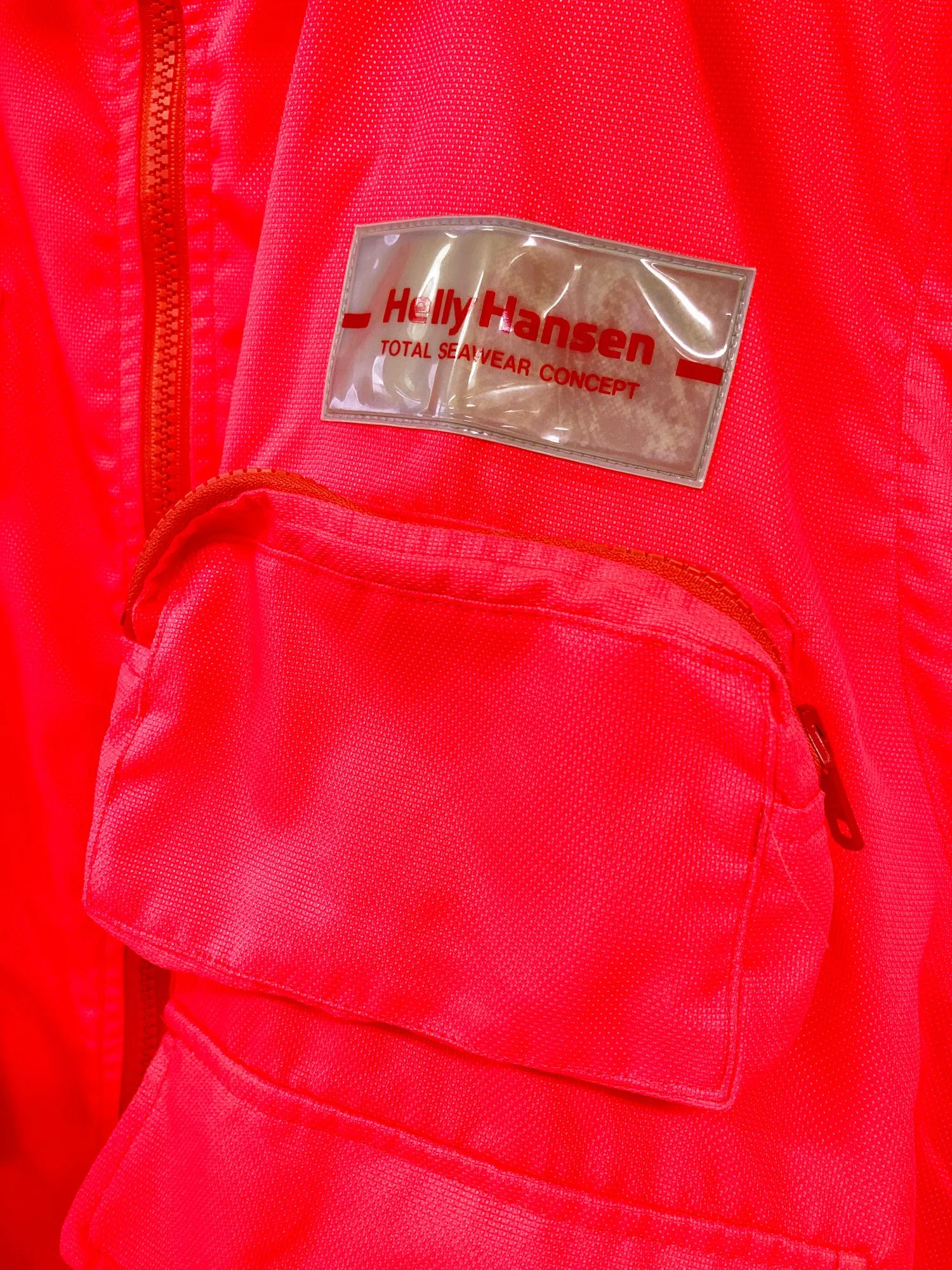 Helly Hansen 1990s fluorescent multi pocket detachable sleeve zip jacket - M