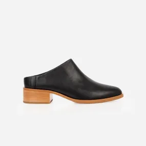 The Low Down Heeled Mule Black