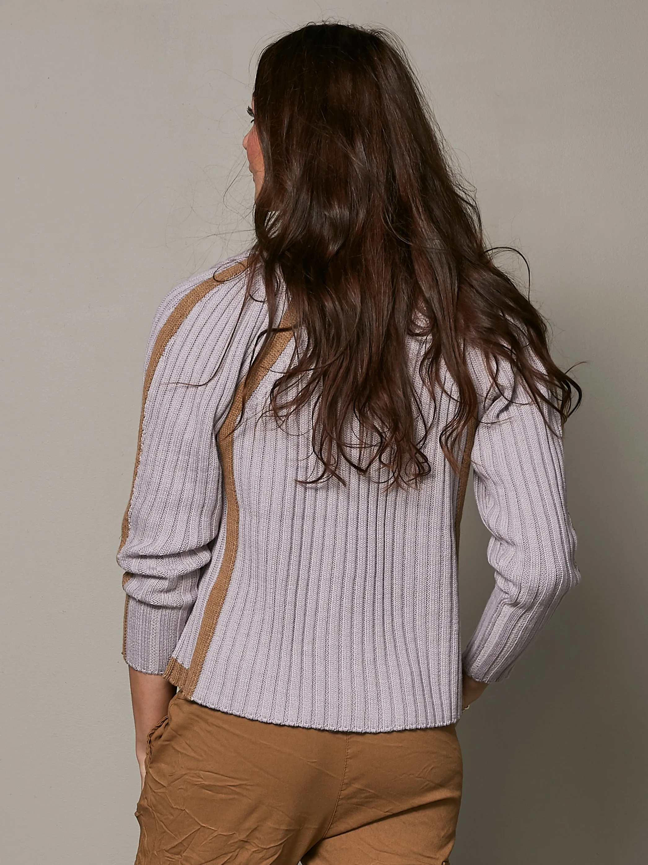 VEGA knitted blouse - Dusty purple mix